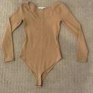All Saints Tan Long Sleeve Bodysuit